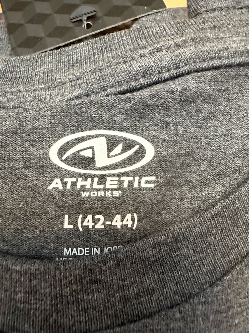 NWT Athletic Works Dark Gray Crewneck T-Shirt with White Logo